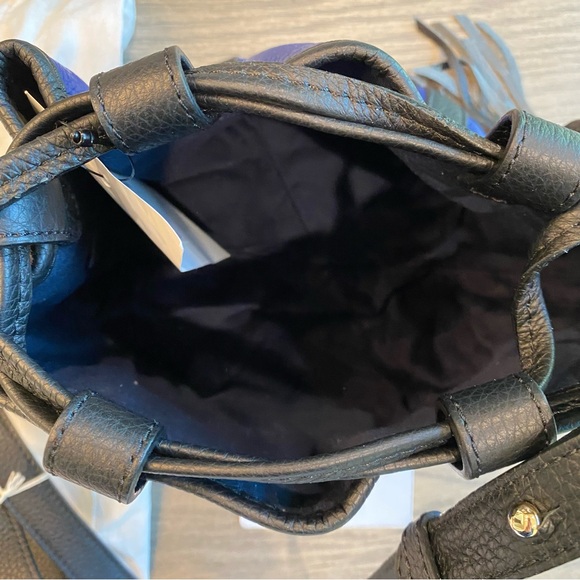 NWT See by Chloe Electric blue and black Crossbody shoulder leather bag tassels - Picture 9 of 14